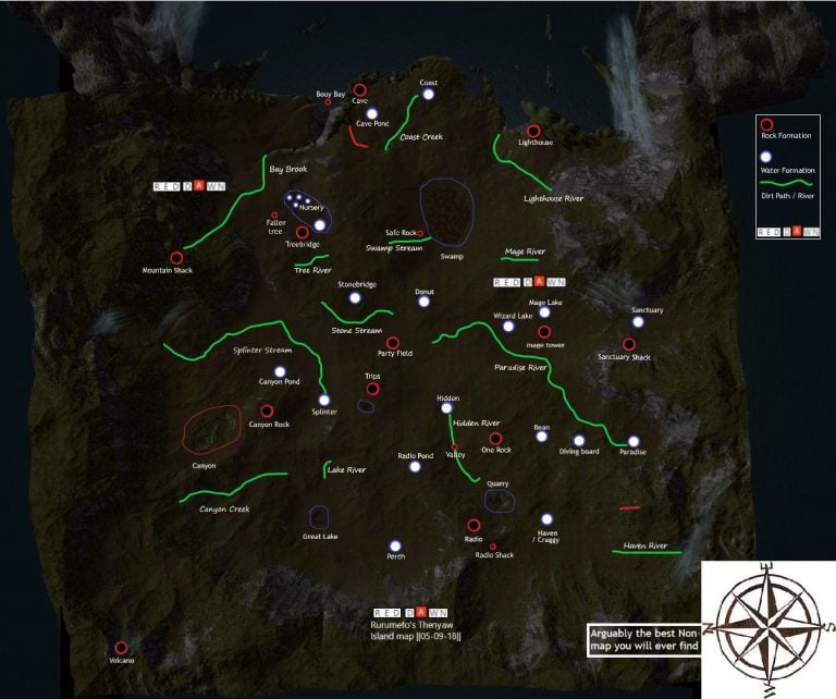 The Isle - Current Thenyaw Map With Correct Compass