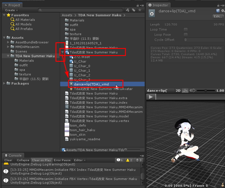 DesktopMMD VMD Motion File Import 8