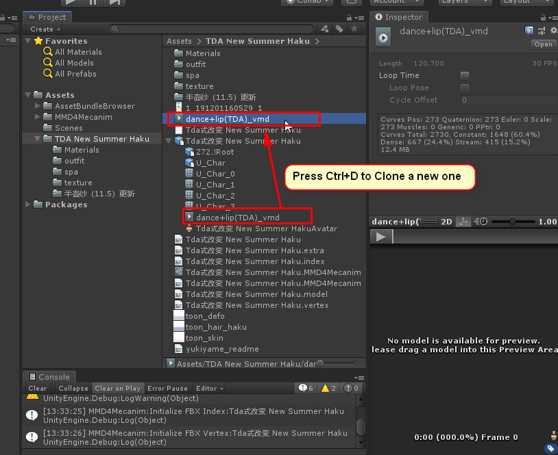 DesktopMMD VMD Motion File Import 9