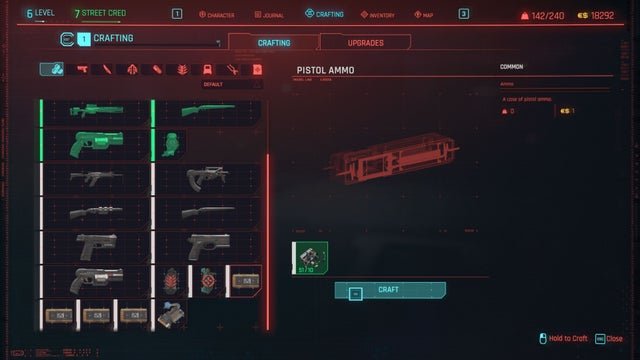 Cyberpunk 2077 How to Craft More Ammo