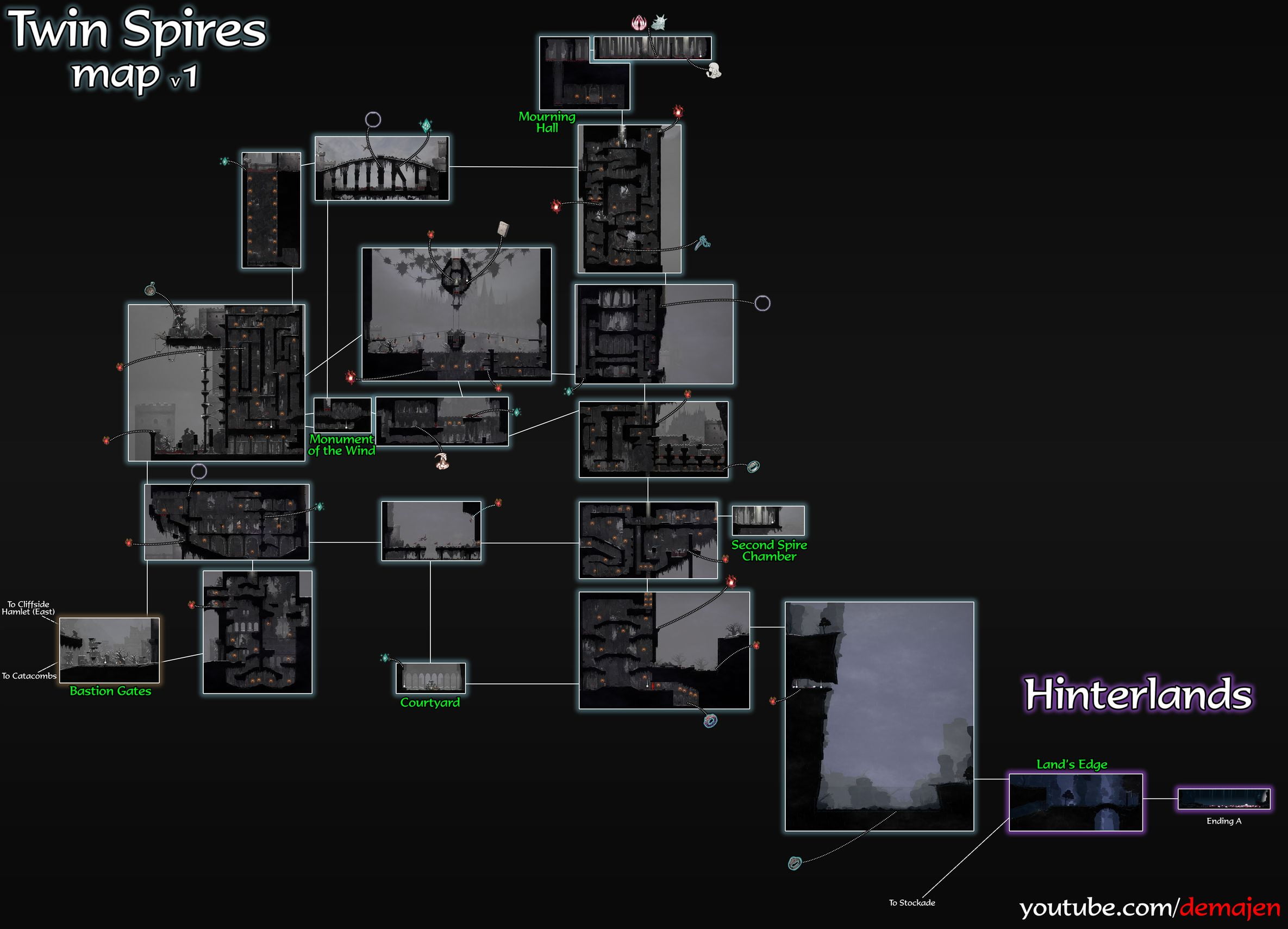 Twin Spires & Hinterlands Map