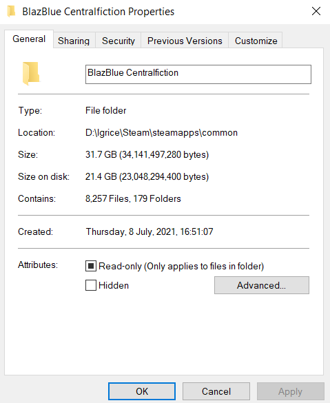 BlazBlue Centralfiction File Size Reducer 2