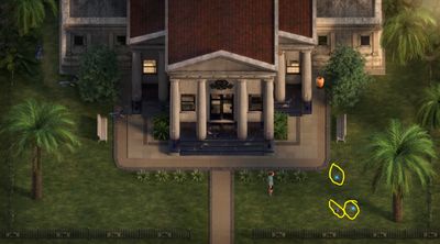 Screenshot showing the location of Church Key, Broken Camera and a Silver Talisman in Treasure of Nadia