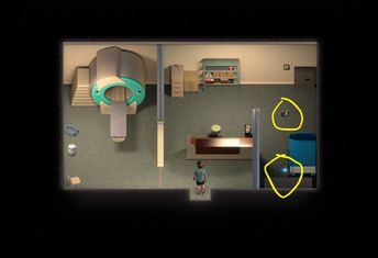 Location of Camera Base and Loose Screws in Doctor's office in Treasure of Nadia