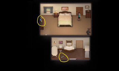 Location of a key item in Janet's Bedroom in Treasure of Nadia