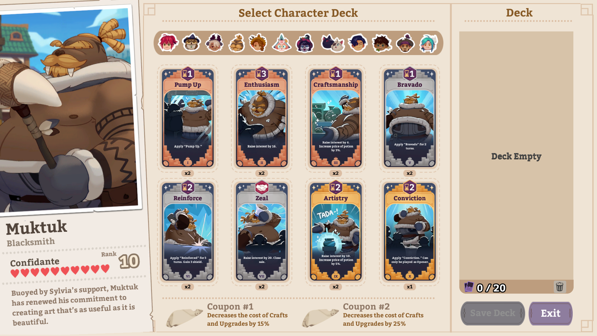 All Characters Cards & Coupons + Lvl 10 Friendship Potion Requirement