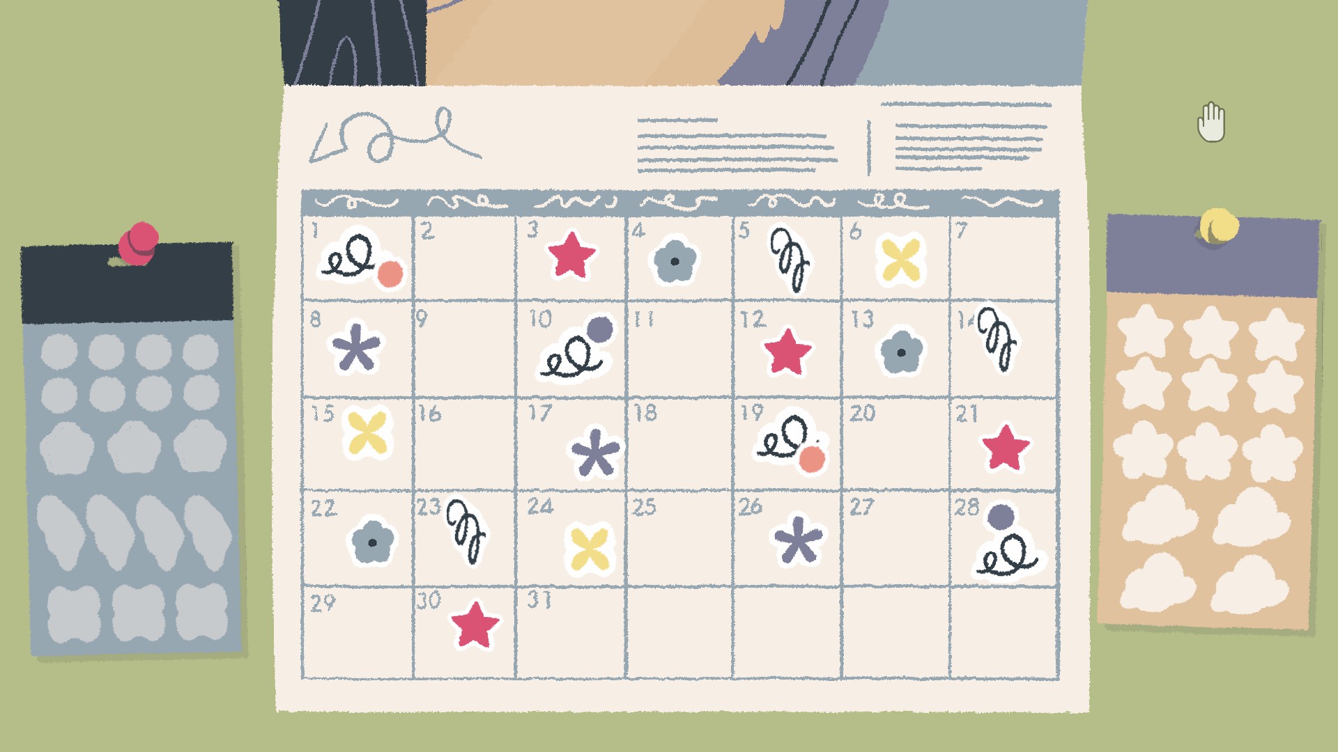 The solution of the Calendar Puzzle in the first chapter of the game A Little to the Left