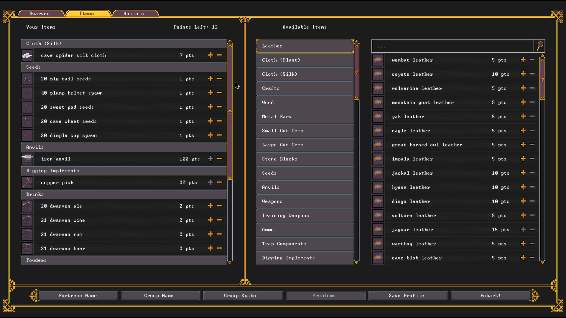 Dwarven Lord Venture party (Embark Profile)