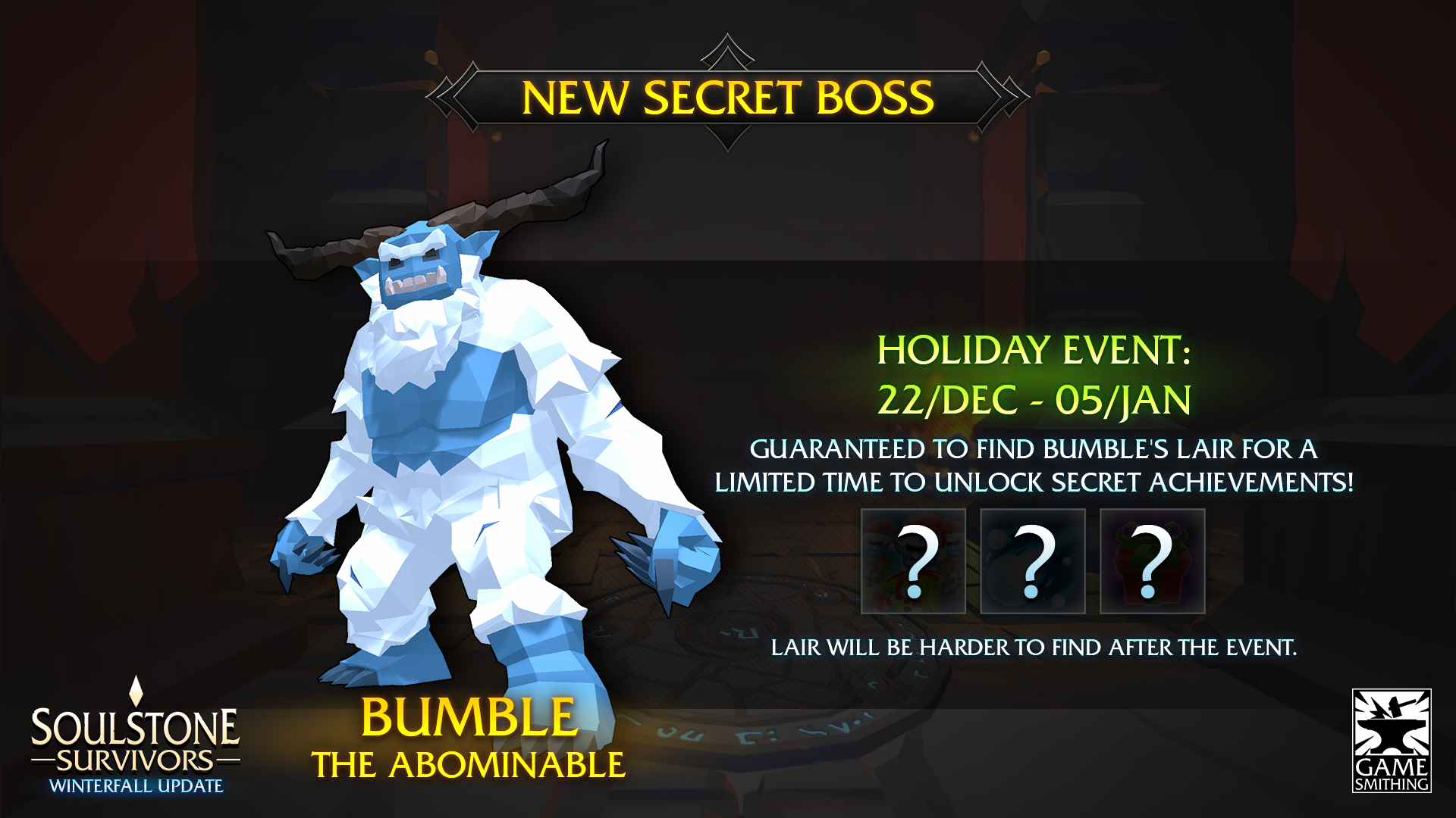 Winterfall Holiday Event Guide: Bumble, The Abominable