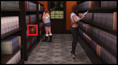 The location of the hidden buttons in Episoda 6 Book Sorting guide