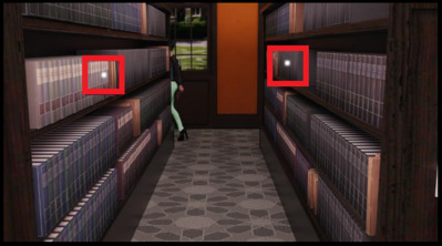 The location of the hidden buttons in Episoda 6 Book Sorting guide