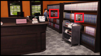 The location of the hidden buttons in Episoda 6 Book Sorting guide