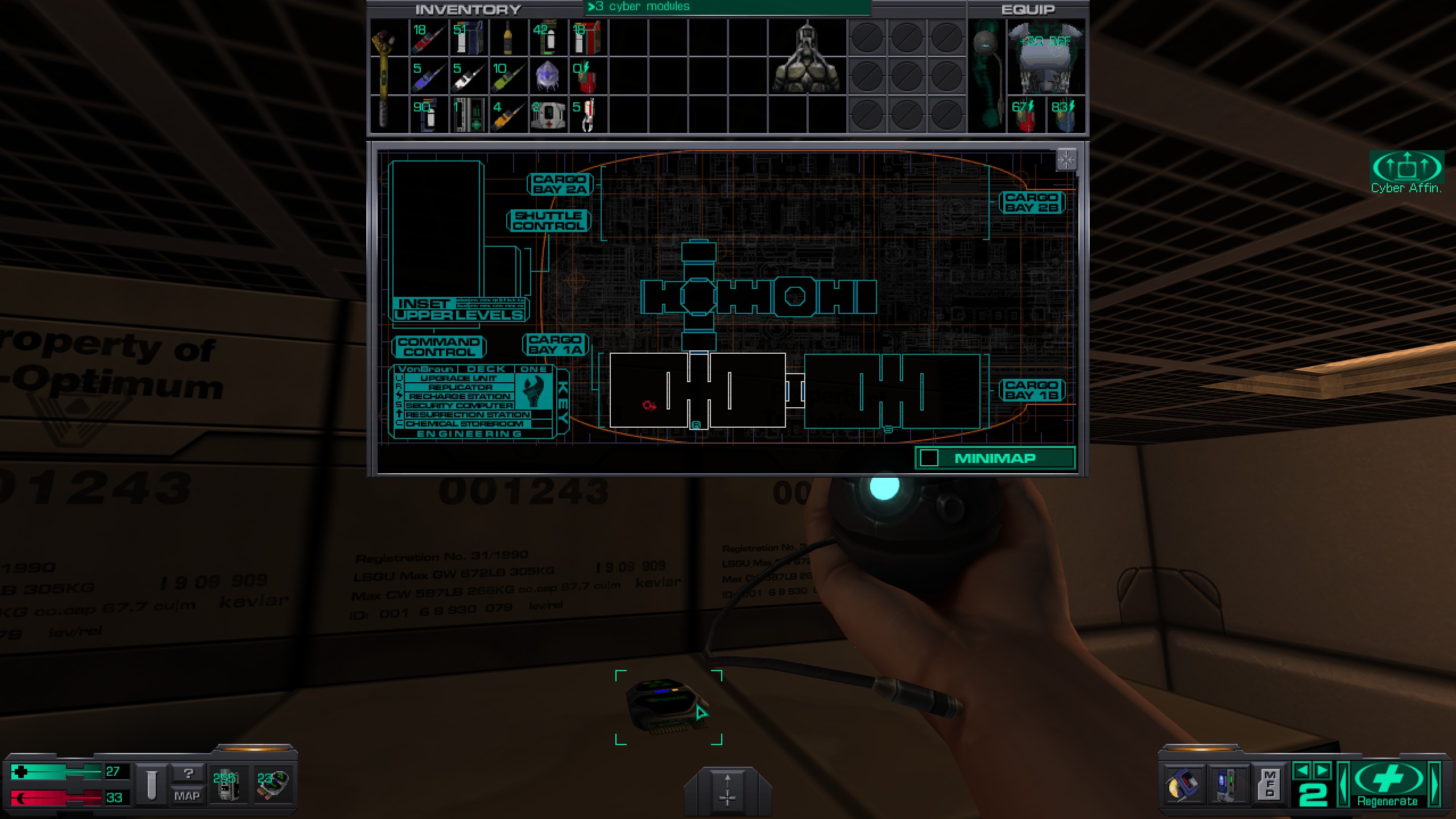 Where to find all misc cyber module in System Shock 2