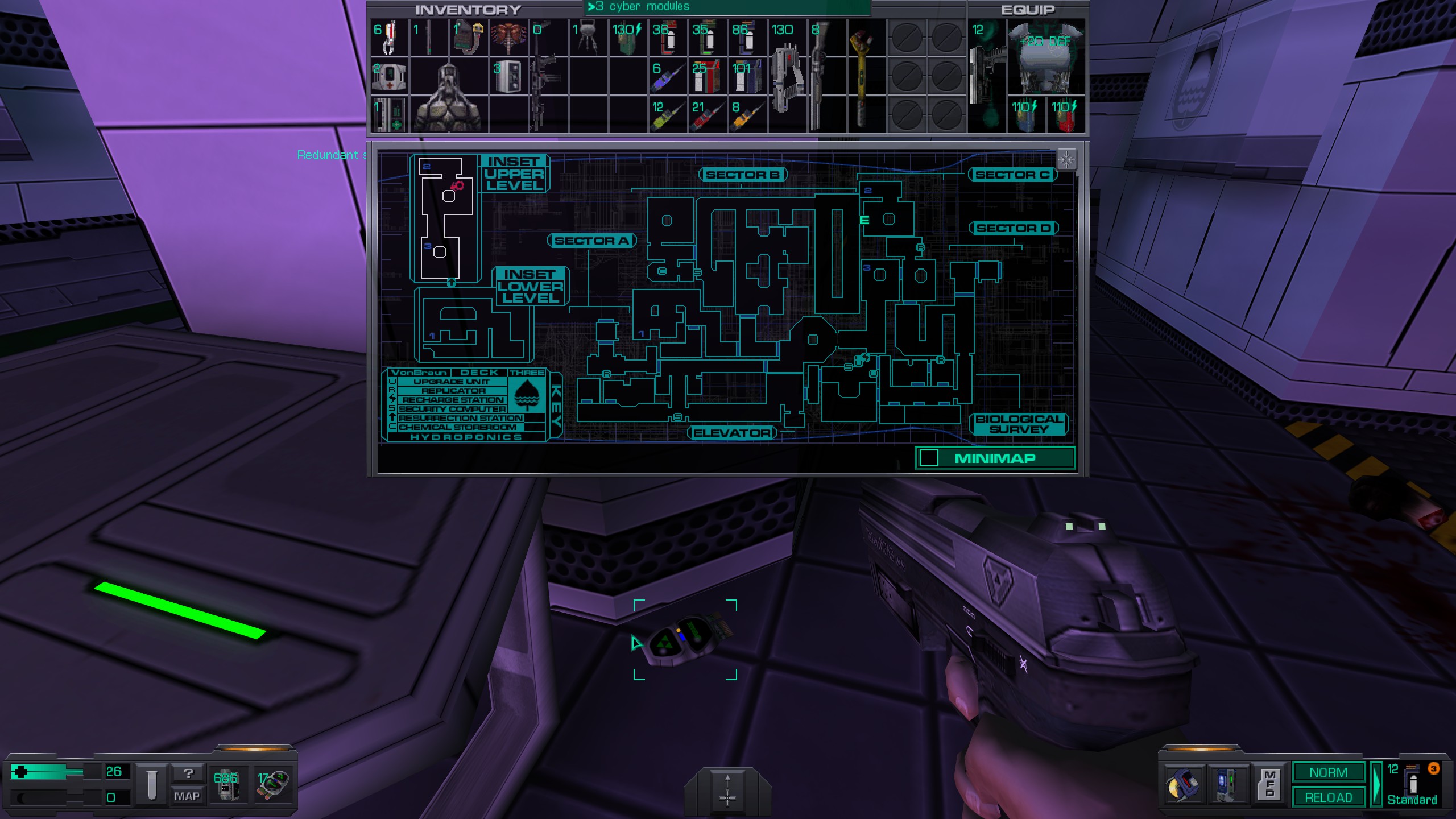 Where to find all misc cyber module in System Shock 2