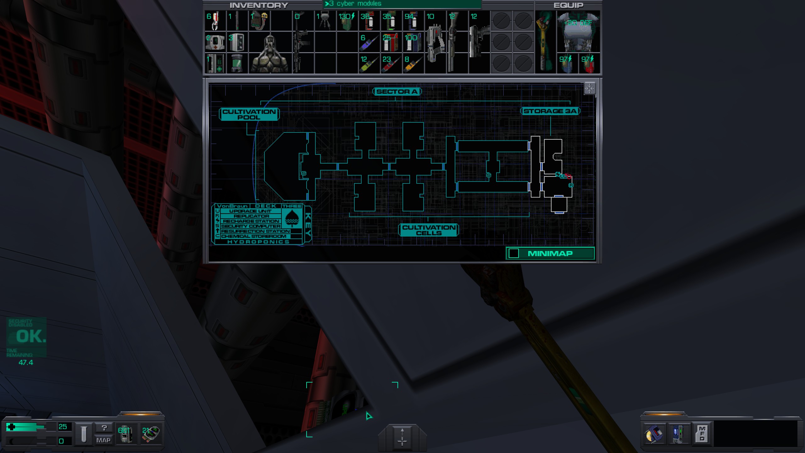 Where to find all misc cyber module in System Shock 2