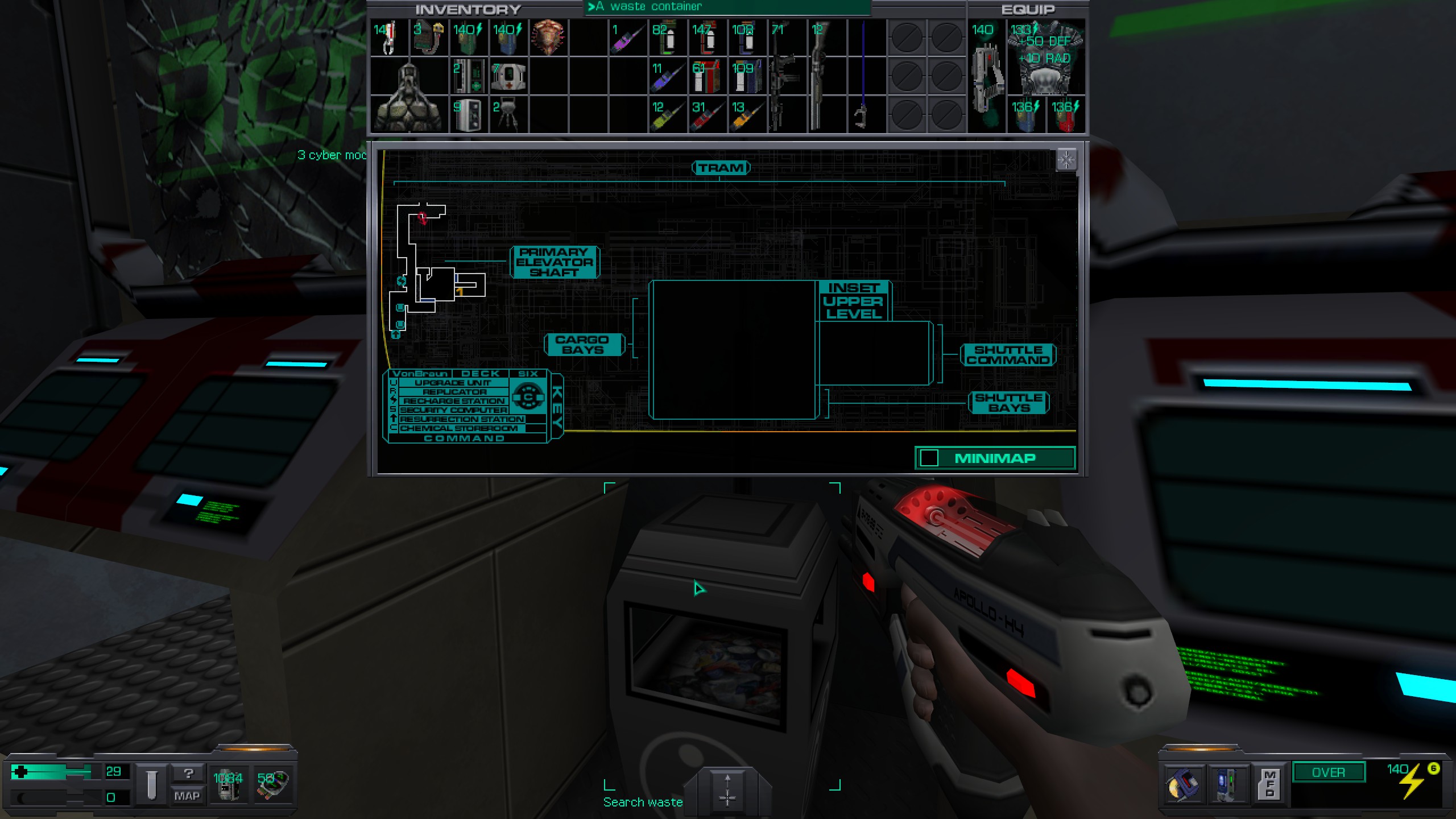 Where to find all misc cyber module in System Shock 2