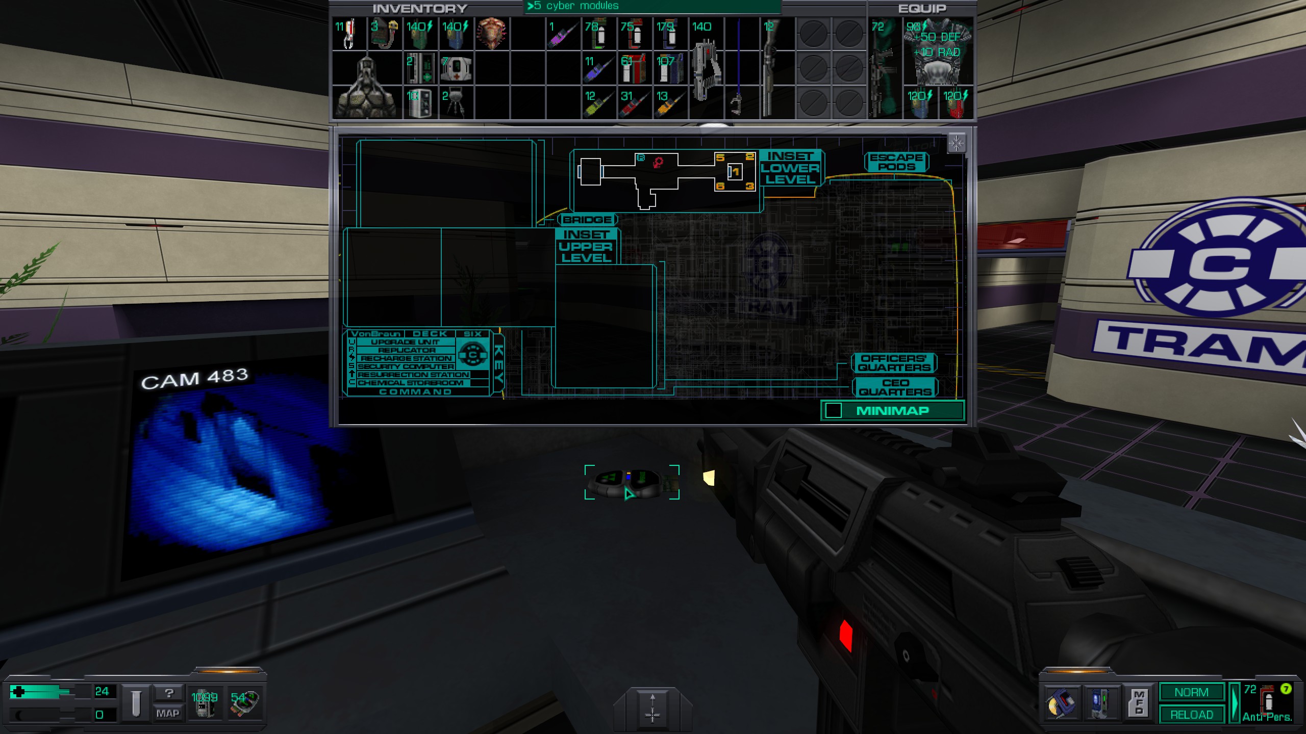 Where to find all misc cyber module in System Shock 2