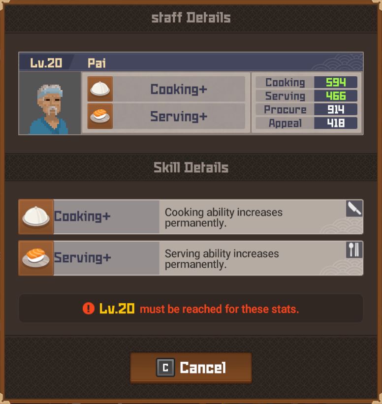 Details on the materials, staff, sushi bar and recipes in DAVE THE DIVER