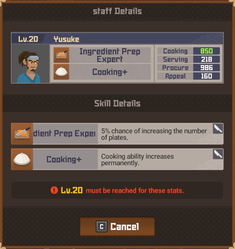 Details on the materials, staff, sushi bar and recipes in DAVE THE DIVER