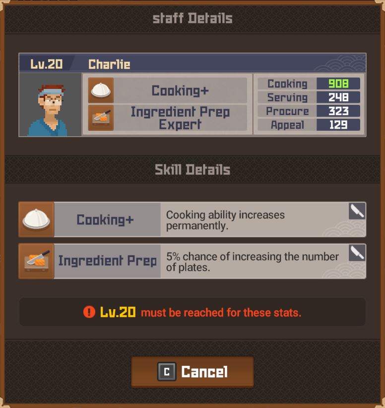 Details on the materials, staff, sushi bar and recipes in DAVE THE DIVER