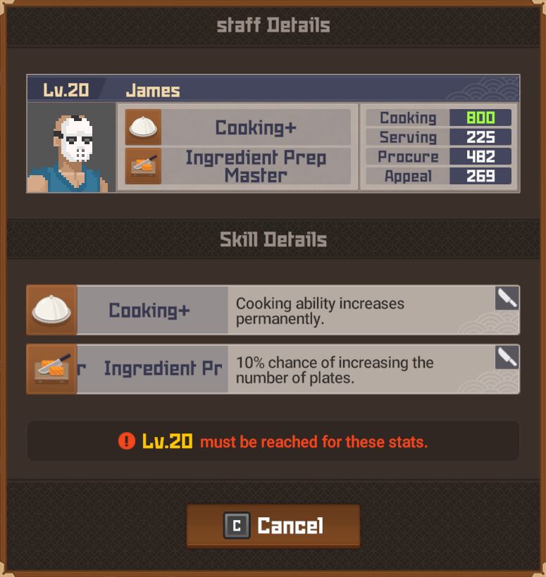 Details on the materials, staff, sushi bar and recipes in DAVE THE DIVER