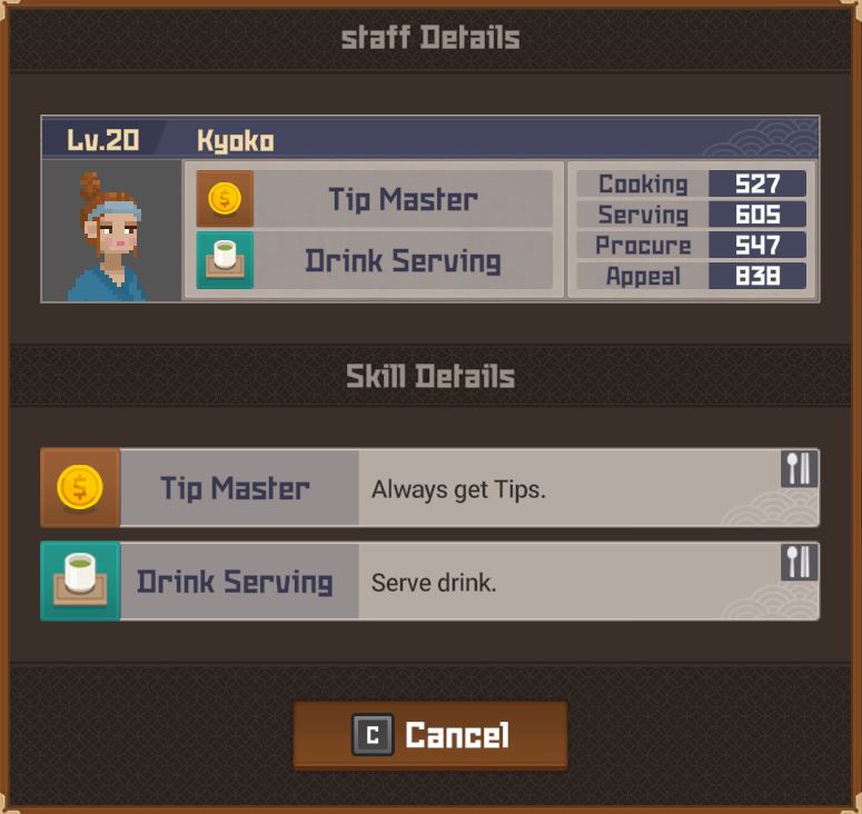 Details on the materials, staff, sushi bar and recipes in DAVE THE DIVER