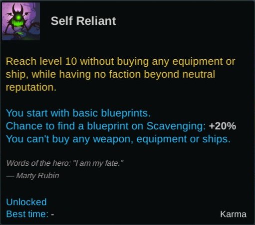 How to playing self reliant in Star Valor