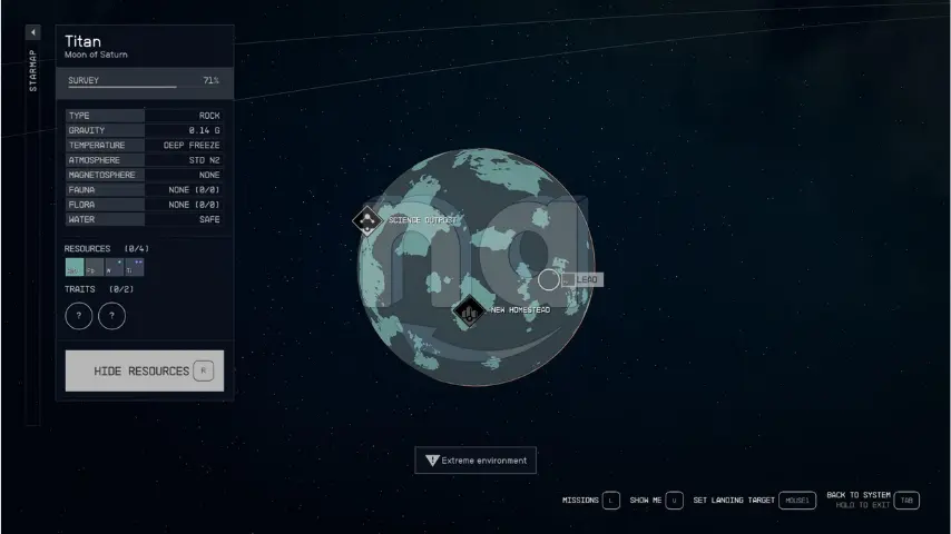 Titan Planet in Starfield game