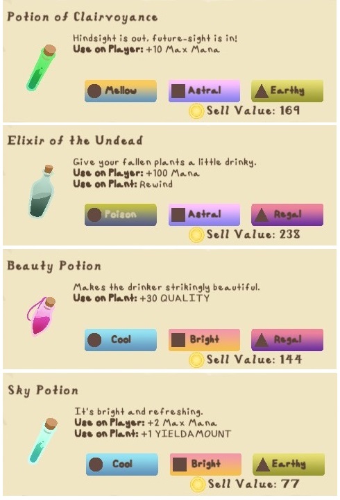 The Witchs Garden All Potion Recipes And Their Effects