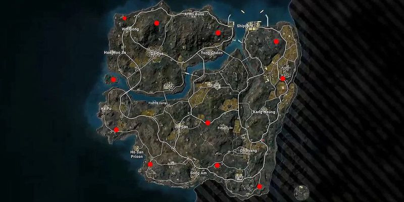 PUBG Taego Secret Room Locations Map