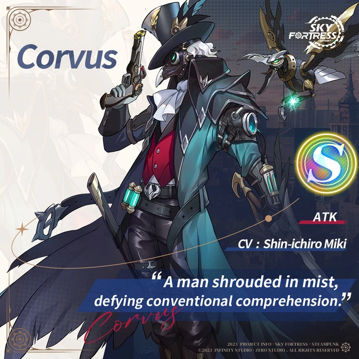 Corvus is a S Tier Sky Fortress Character.