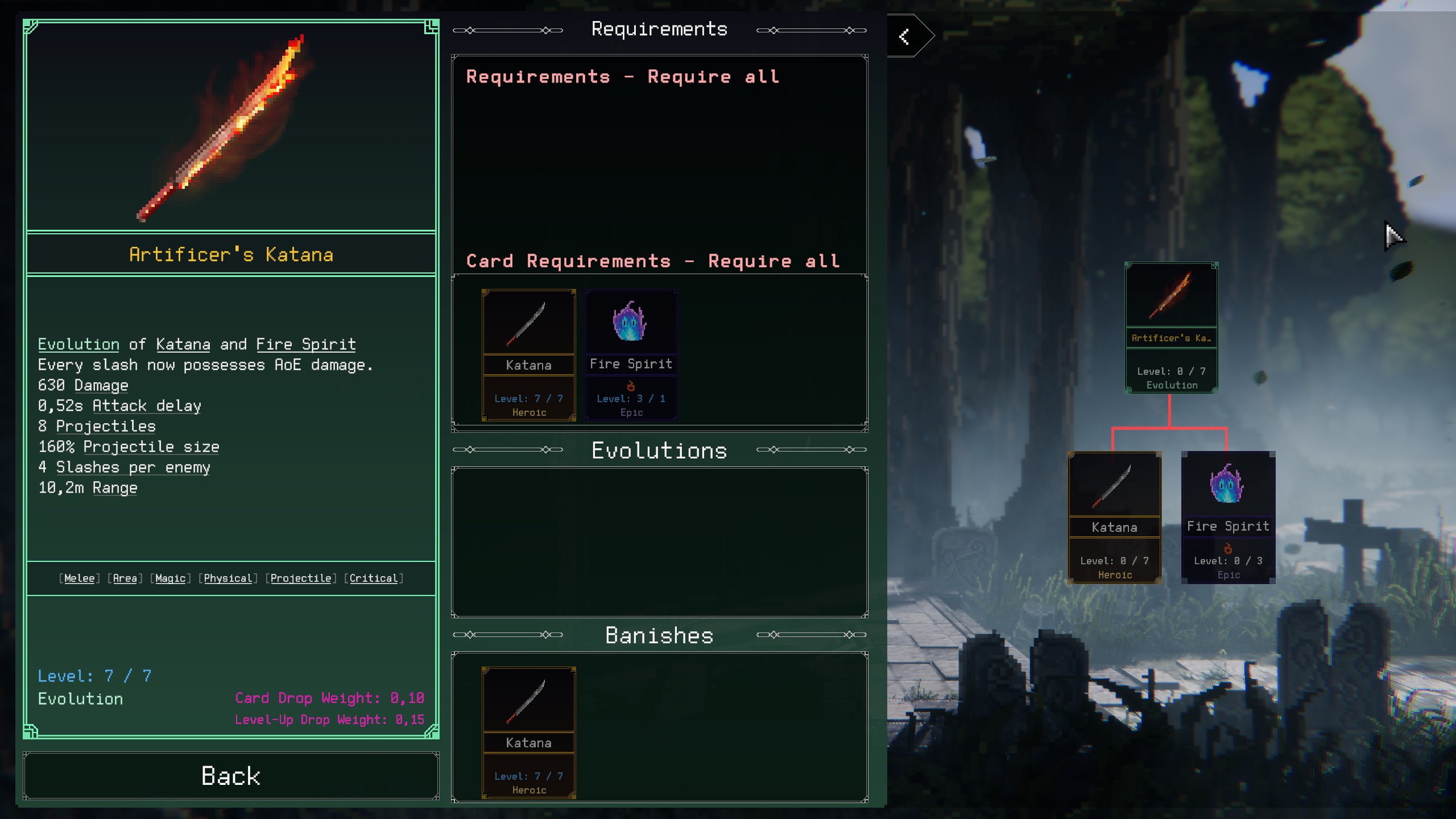 Weapon Evolutions in Rogue Genesia