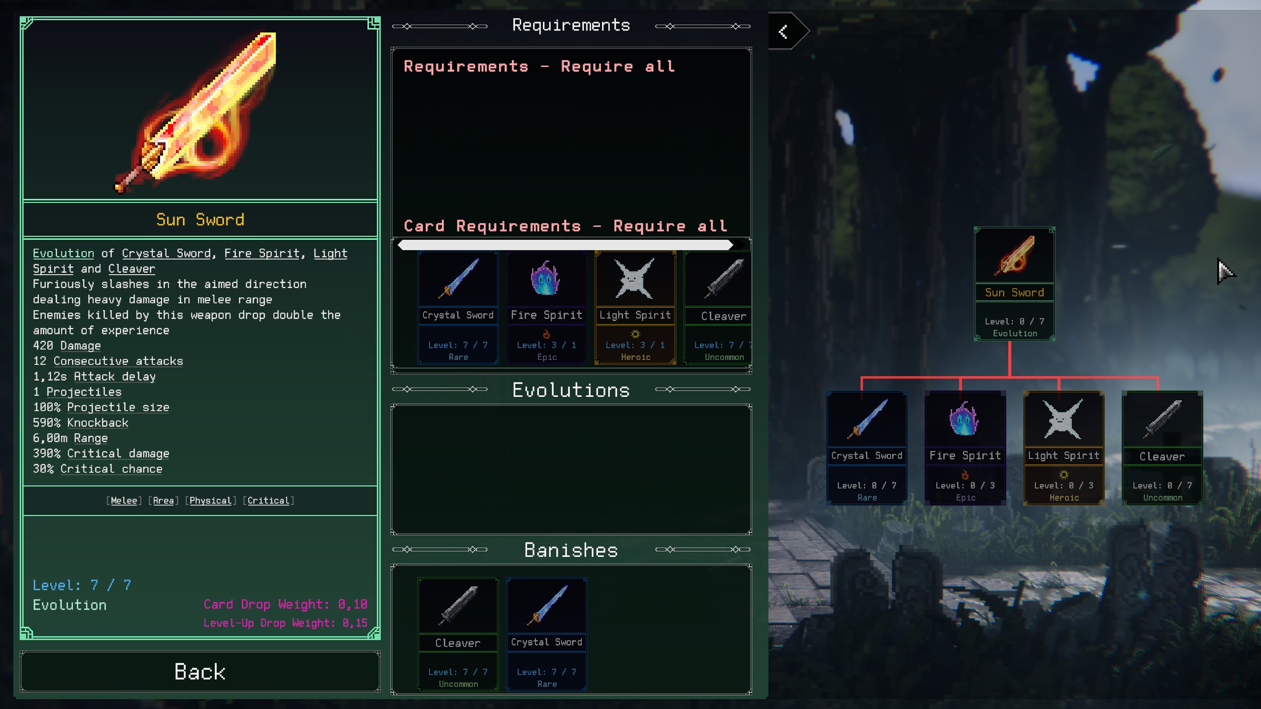 Weapon Evolutions in Rogue Genesia