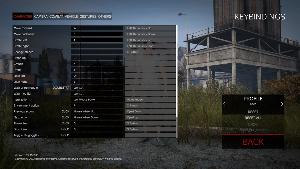 Dayz PC Controls