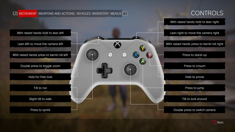 DayZ Xbox Controls