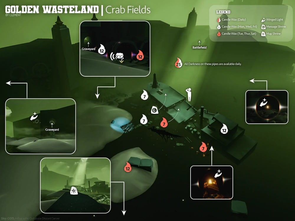 All Winged Lights Locations in Crab Fields