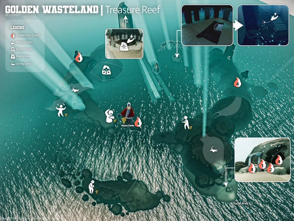 Winged Lights Locations in Treasure Reef